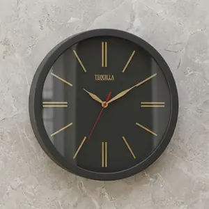 ساعت دیواری تکیولا طرح خطی مشکی سایز 32